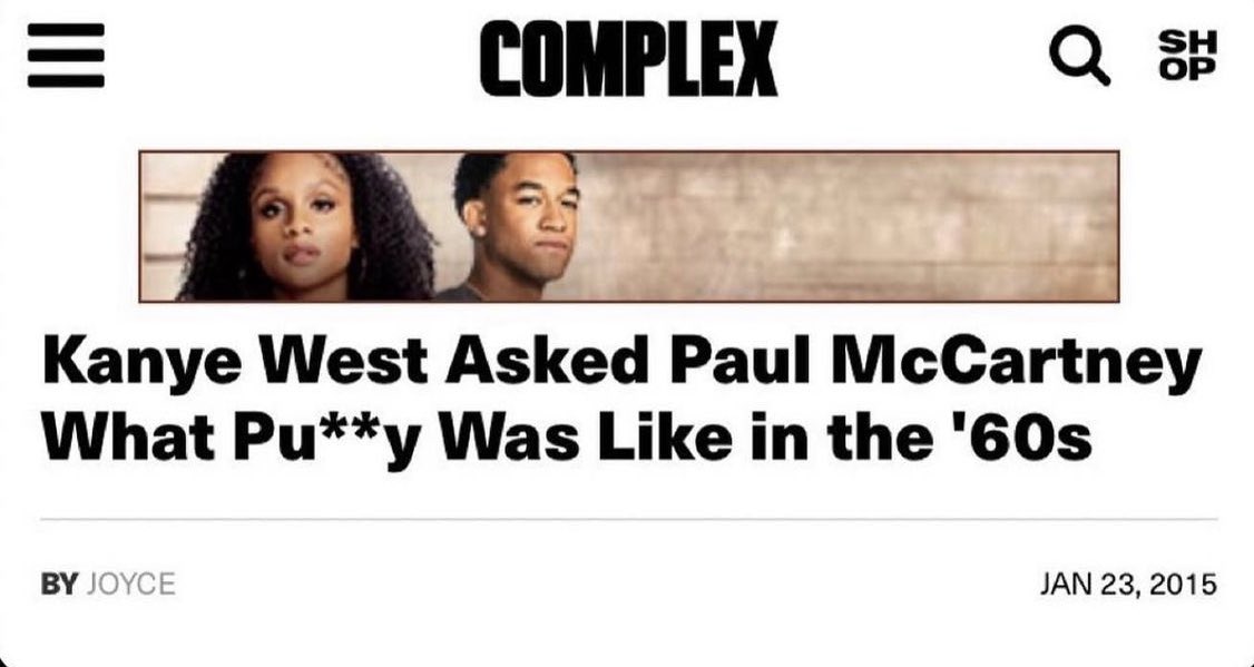 All this Kanye West news recently made me remember one of the greatest headlines of all time