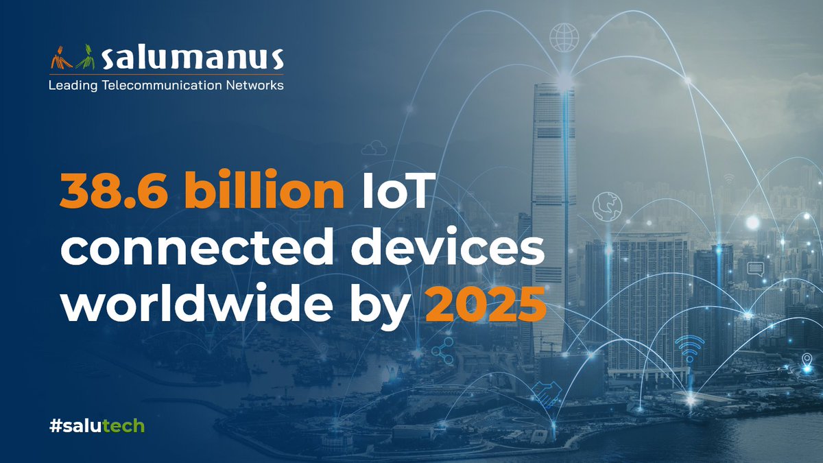 According to <a href="/StatistaCharts/">Statista</a>, there will be 38.6 billion #IoT connected devices worldwide by 2025. At Salumanus, we support network operators by providing the equipment and advice needed to create a secure IoT network.
Find out more on our website bit.ly/3Aasxth