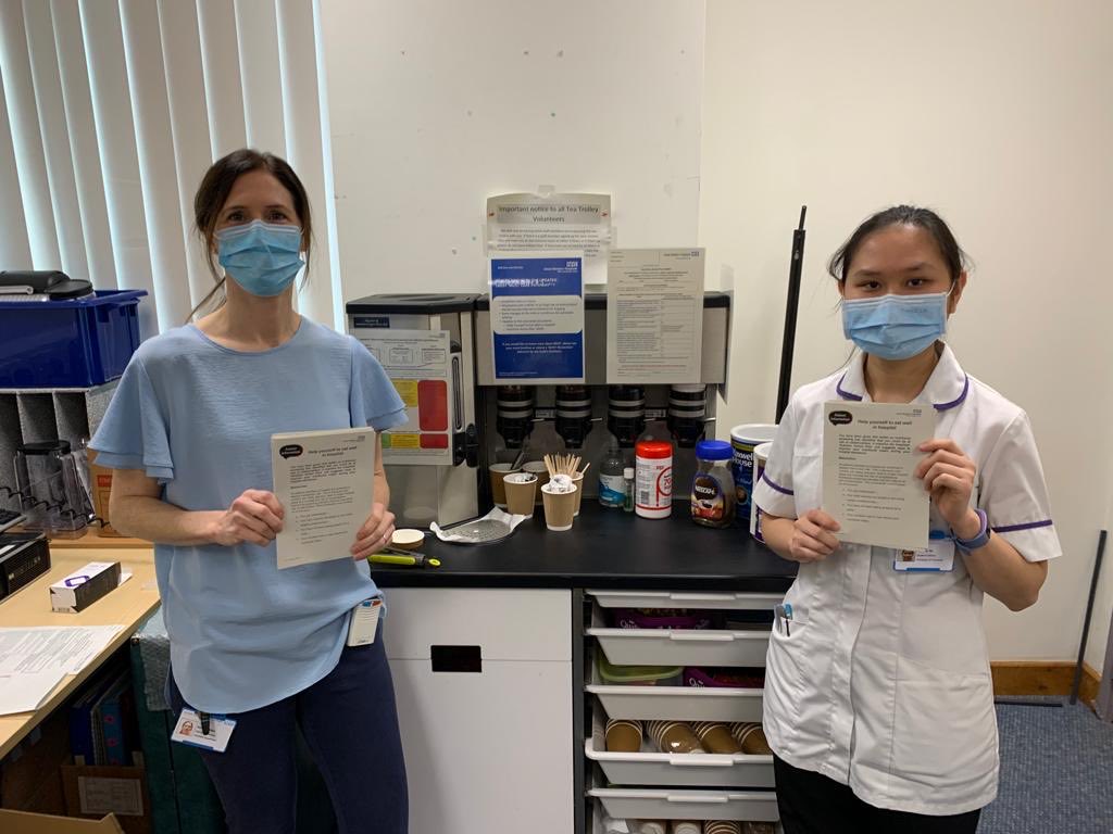 aline_keir's tweet photo. Day 1 of the launch of ⁦@GWH_NHS⁩ updated inpatient MUST Care Pathway!! Look out for our Annie &amp; Wan as they make their way around the wards! #MUST #WhatDietitiansDo https://t.co/qg11Bt4wi3