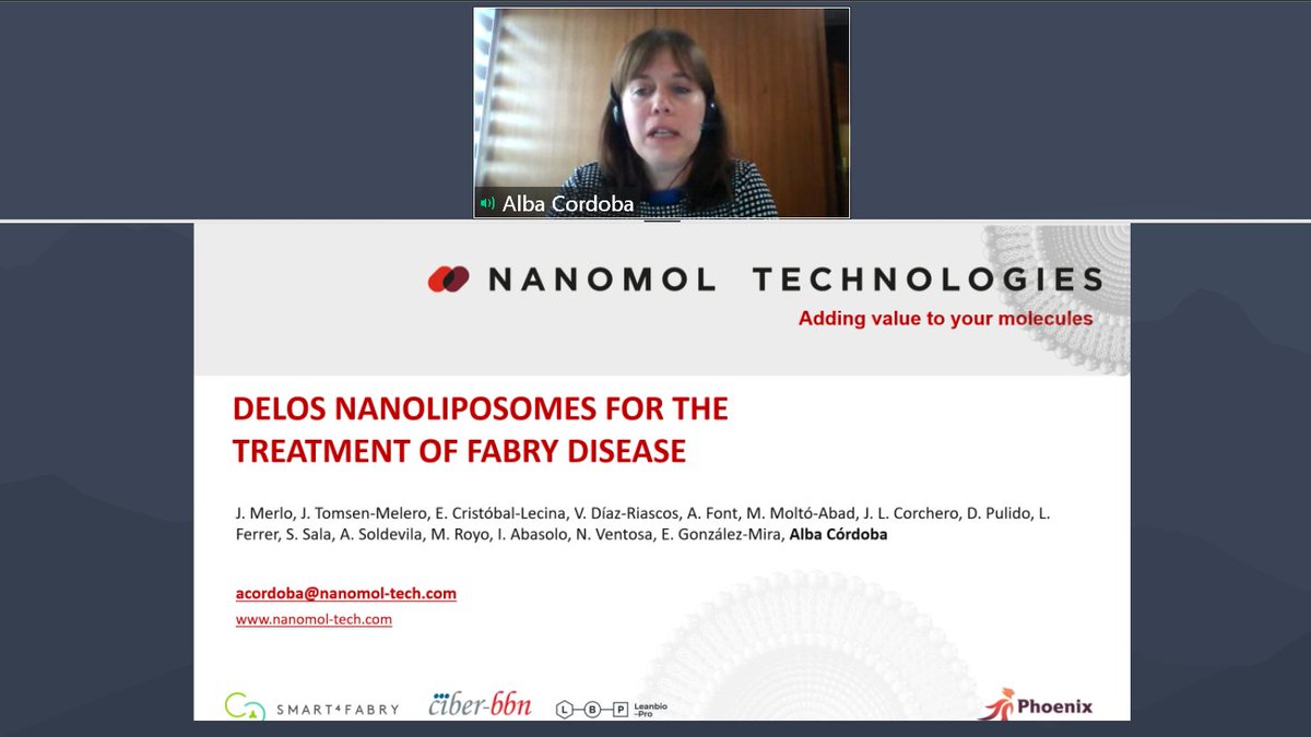 NanomedSpain (@nanomedspain) on Twitter photo Alba Córdova <a href="/nanomoltech/">Nanomol Technologies</a> compartirá su experiencia en el desarrollo de una nanomedicina para el tratamiento de #Fabry Alba Córdova <a href="/nanomoltech/">Nanomol Technologies</a> compartirá su experiencia en el desarrollo de una nanomedicina para el tratamiento de #Fabry