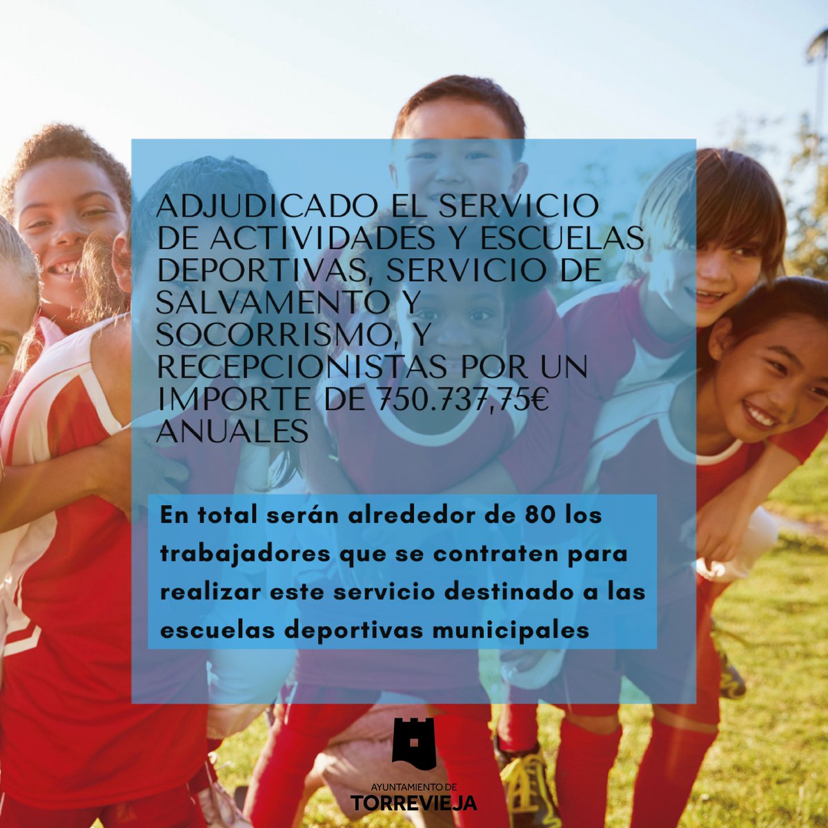 TorreviejaAyto's tweet photo. ESATUR XXI incluye también los siguientes compromisos:

-10 monitores con título universitario
-Inversión de 10.000€ anuales en material deportivo
-El 81% de la plantilla serán contratados indefinidos.

+info➡️ https://t.co/WBRniFWS22

#poryparatorrevieja #reactivando #mejorando https://t.co/MwfHpLHbDT