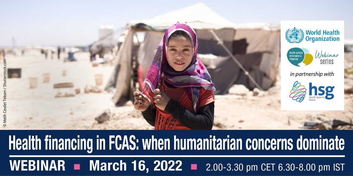 bmeessen's tweet photo. Our next WHO webinar will focus on health financing in fragile and conflict affected settings, with a focus on humanitarian crises - in partnership with the #FCAS Technical Working Group of @H_S_Global  https://t.co/z7VFfafRe3 https://t.co/yPzHSqZI40