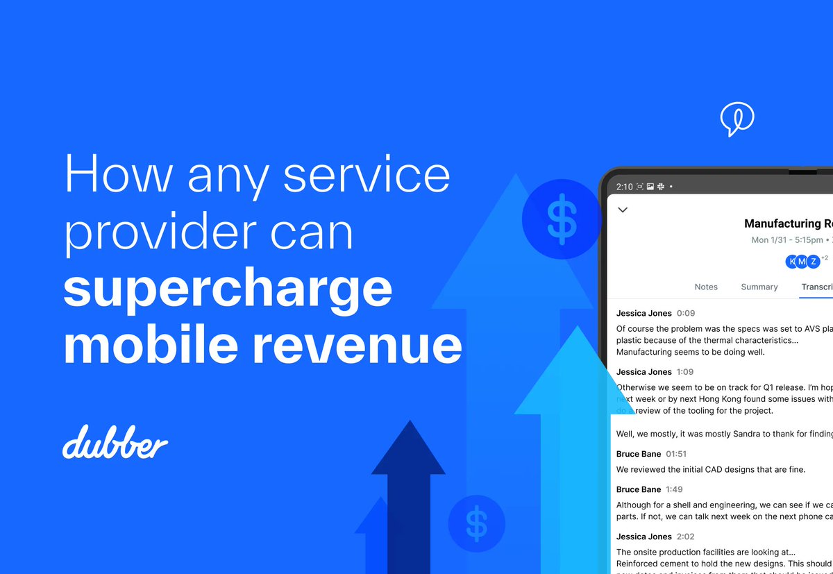 dubberapp's tweet photo. π£ Notes by Dubber is a network-embedded solution that unlocks a multi-billion dollar productivity market opportunity for service providers π Discover this new revenue accelerator here π https://t.co/A3jZHr8VOG #MWC22 #NotesByDubber https://t.co/NhnjqiYs2W