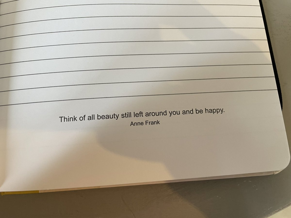 So at the end of each page within my notebook is a quote. This is today’s. A poignant reminder to be thankful while devastation continues for others. 
And from Anne Frank too. ❤️
