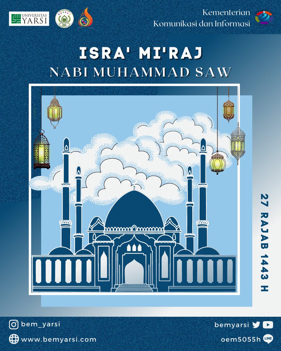 [MEMPERINGATI HARI ISRA' MI'RAJ]

Selamat memperingati Isra' Mi'raj! Marilah kita memperoleh kekuatan dan keyakinan iman yang lebih dalam, dan jangan lupa bersholawat, berdzikir, dan melakukan amalan-amalan sunnah lainnya yaa!🥰