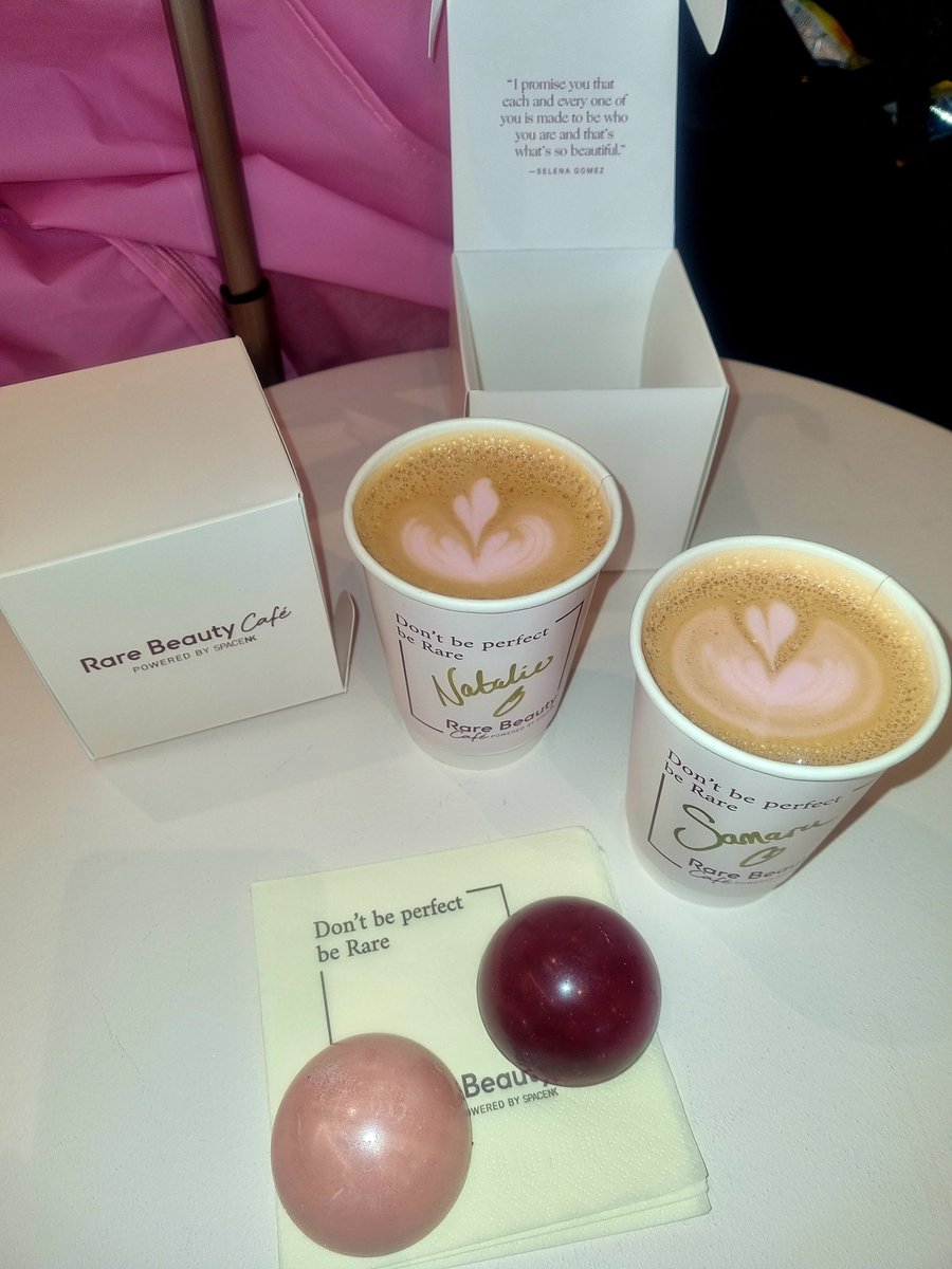 MadWomanTrying's tweet photo. Yesterday, after a night on the ton, we went to the @rarebeauty cafe pop up in London, presented by SpaceNK Apothecary 😍 and of course I bought the lip Soufflé in Fearless like a true swiftie 🥰 #rarebeautycafe #rarebeauty #imsorare #selenagomez #selenator #swifties #fearless https://t.co/P14t67tmMK