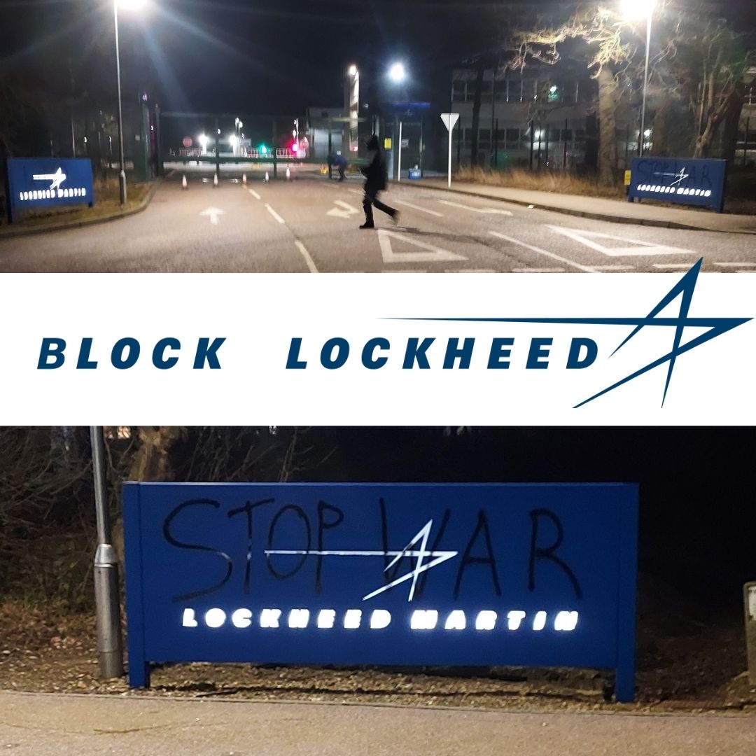 BlockLockheed's tweet image. Block lockheed activists target Lockheed Martins 64 Acre Facility in Ampthill, Bedfordshire manufactures Tanks, Missiles, cluster bombs and more.

#blocklockheed