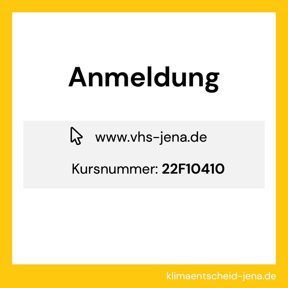 An der vhs Jena gibt es demnächst einen „Klimafit“-Kurs zu kommunalem Klimaschutz! 

Schaut rein und meldet euch an! Klimabildung geht uns alle an :)

vhs-jena.de/kursauswahl/in…