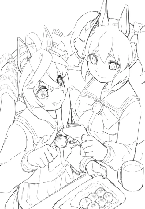 たぼしとイナリの同室コンビ描くよ!! 