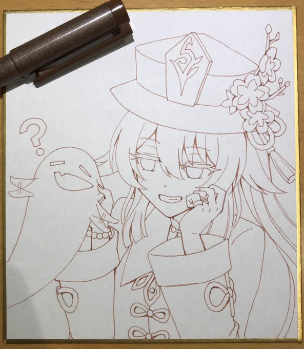 #今月描いた絵を晒そう #GenshinImpact  #原神2月割と頑張ってたえらい!!色紙は途中 
