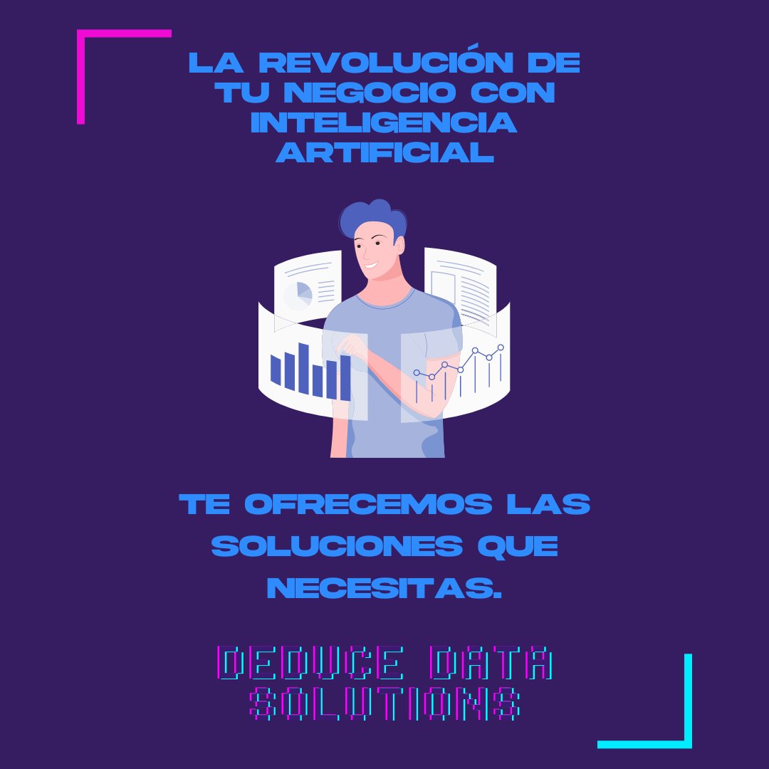 Ayudamos a marcas, negocios o proyectos como el tuyo; a conseguir y optimizar tus resultados a corto y largo plazo: deducedata.solutions/es/

#inteligenciaartificial #emprendimiento #emprendedoronline #leads #ai #startup #startuplife #startupbusiness #startupcompany