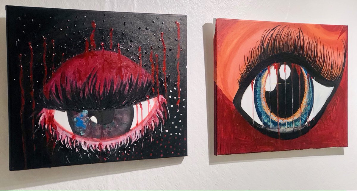 DollsHouseArt's tweet image. There will be 4 of these as a set if I ever get my shiz together Giallo inspired ‘vision’ #painting #art #giallo #horror #acrylic #abstract#