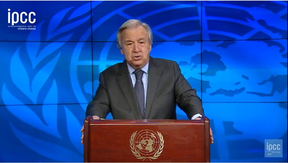 JonSward's tweet image. .@antonioguterres: 'As current events make all too clear, our continued reliance on fossil fuels makes the global economy and energy security vulnerable to geopolitical shocks &amp;amp; crises...Now is the time to accelerate the energy transition to a renewable energy future' #IPCCReport