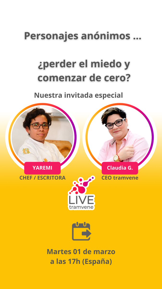 TramVene's tweet photo. ¿Has sentido miedo en algún momento de tu vida? Este martes 01/03a las 17h España, conversaremos sobre esto y más con nuestra invitada @YaremiMontero wn nuestro Ciclo de lives de @TramVene https://t.co/8fECljoqcK