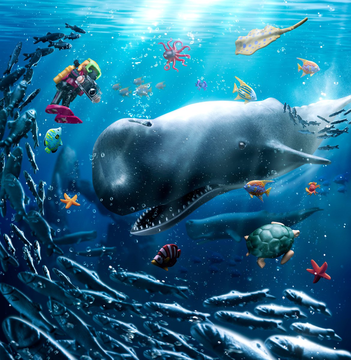 Today is #WorldOceansDay - to remind of the major role the oceans have in everyday life. They are the lungs of our planet, providing most of the oxygen we breathe and a major source of food and medicines.
Let's celebrate the beauty and the wealth of the ocean. 💙🐋
#PLAYMOBIL