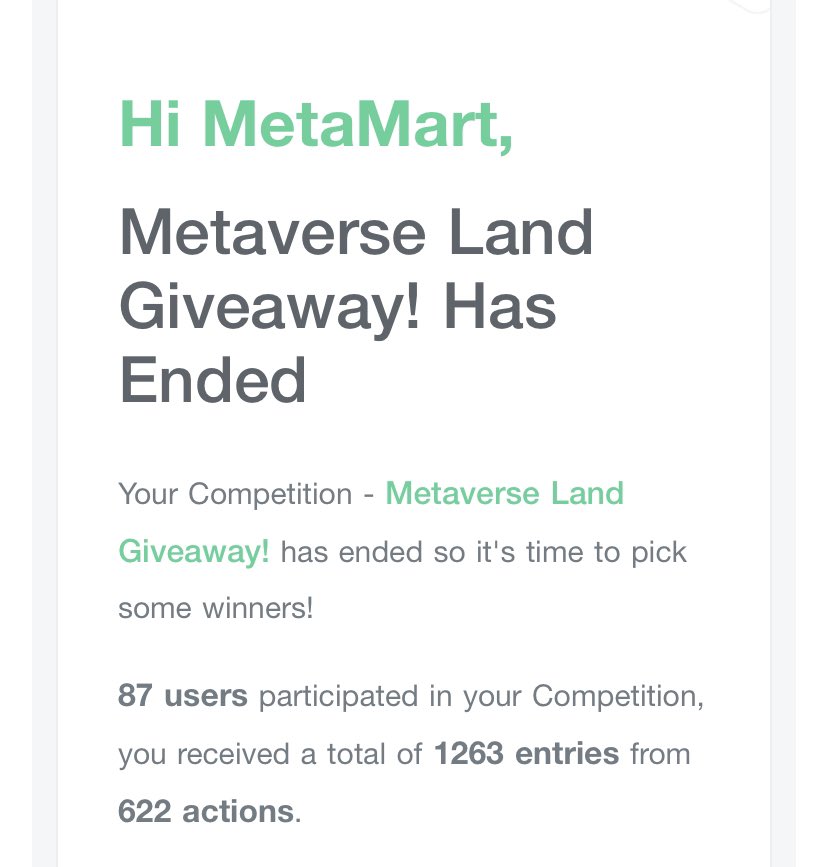 metamartnft_io's tweet image. Grand Rising!!! Today is the day we choose the Winner of our Metaverse Lamd Giveaway!!! 9PM we will be going Live on Twitter spaces to make the Announcement!! If you submitted Entires make sure you are there!!! ❤️