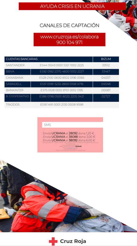 Toda ayuda es poca para enviar a Ucrania🇺🇦 | Me uno a esta campaña de <a href="/CruzRojaEsp/">Cruz Roja Española</a>👇🏻