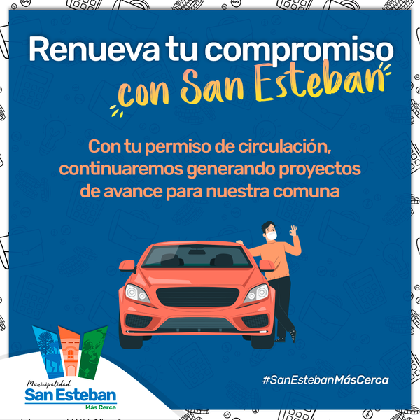 Muni_SanEsteban's tweet photo. Ya está habilitado el pago online del permiso de circulación año 2022 en nuestra página web https://t.co/W9Wfgrp8Yu, en la que, además, habilitamos la opción para que puedas registrar tu vehículo, si no realizaste este proceso en la comuna el año anterior.

#YoPagoEnSanEsteban https://t.co/wObPw2bNyu