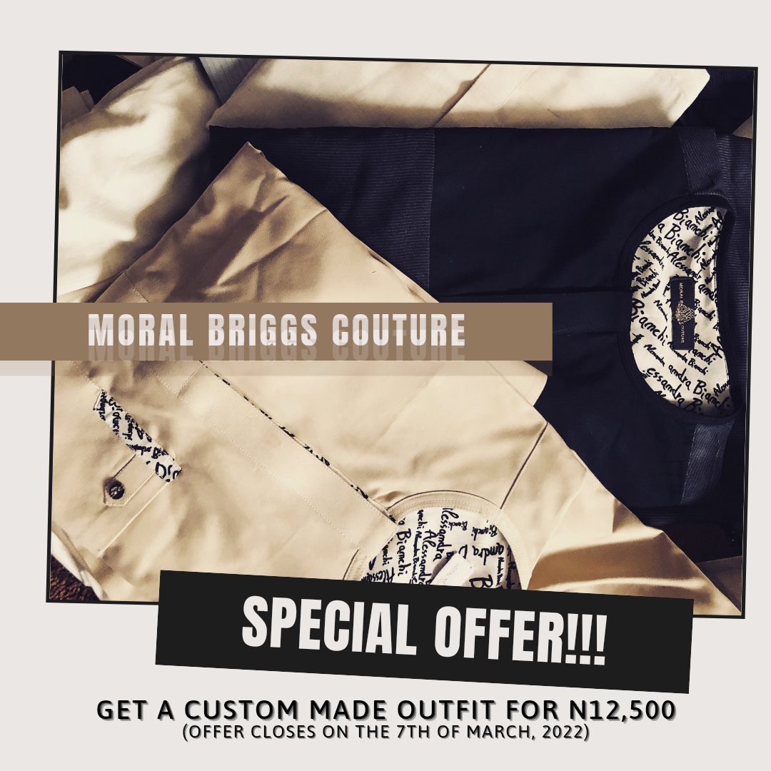 _MBCouture's tweet photo. In view of our commitment to you, we know things have not been so great for a lot of people, so here is an offer for the week, let's help you look peng; who says you can't go to the queues for petrol wearing MBC? https://t.co/0PPTTiuRkQ