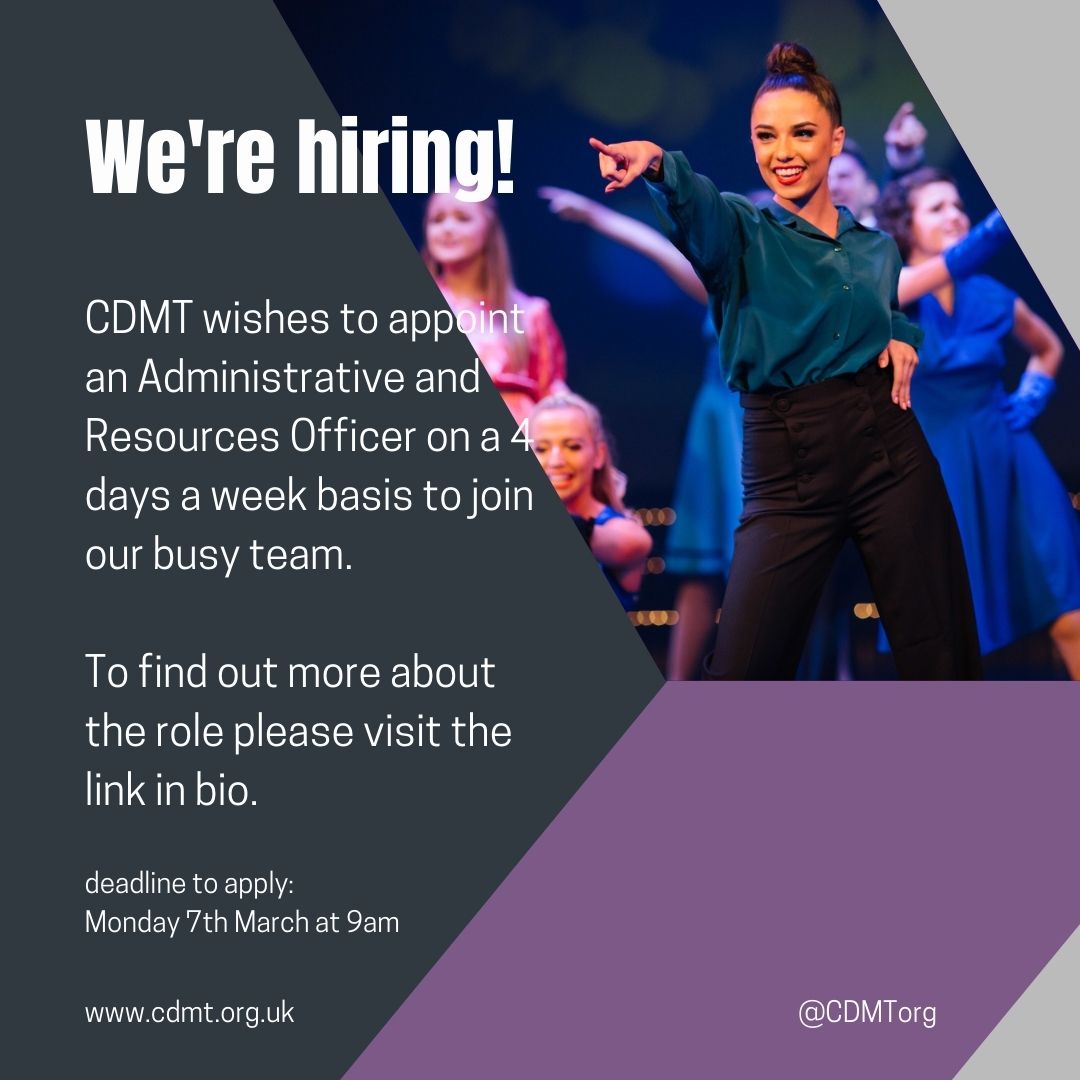 CDMTorg's tweet photo. Have you applied to join our team yet? CDMT wishes to appoint an Administrative and Resources Officer on a four days a week basis. To find out more about the role, please visit our website here https://t.co/wO1BLd5whZ https://t.co/j6Dkk0YaXA