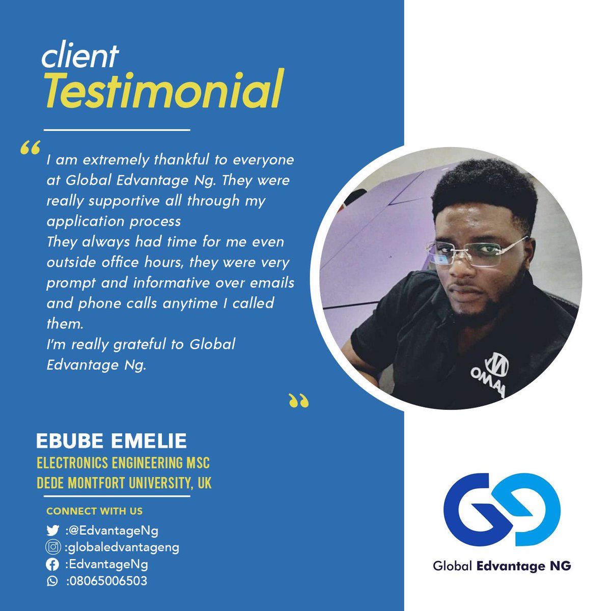 EdvantageNg's tweet photo. Meet our MCM for today
He is one of our students
And a happy client 

Thanks for believing in us.

 click the link in our bio 
For more info
.
.

.
.
.

#educationalconsultantinnigeria   #aussieedchat https://t.co/DQx78p12qq