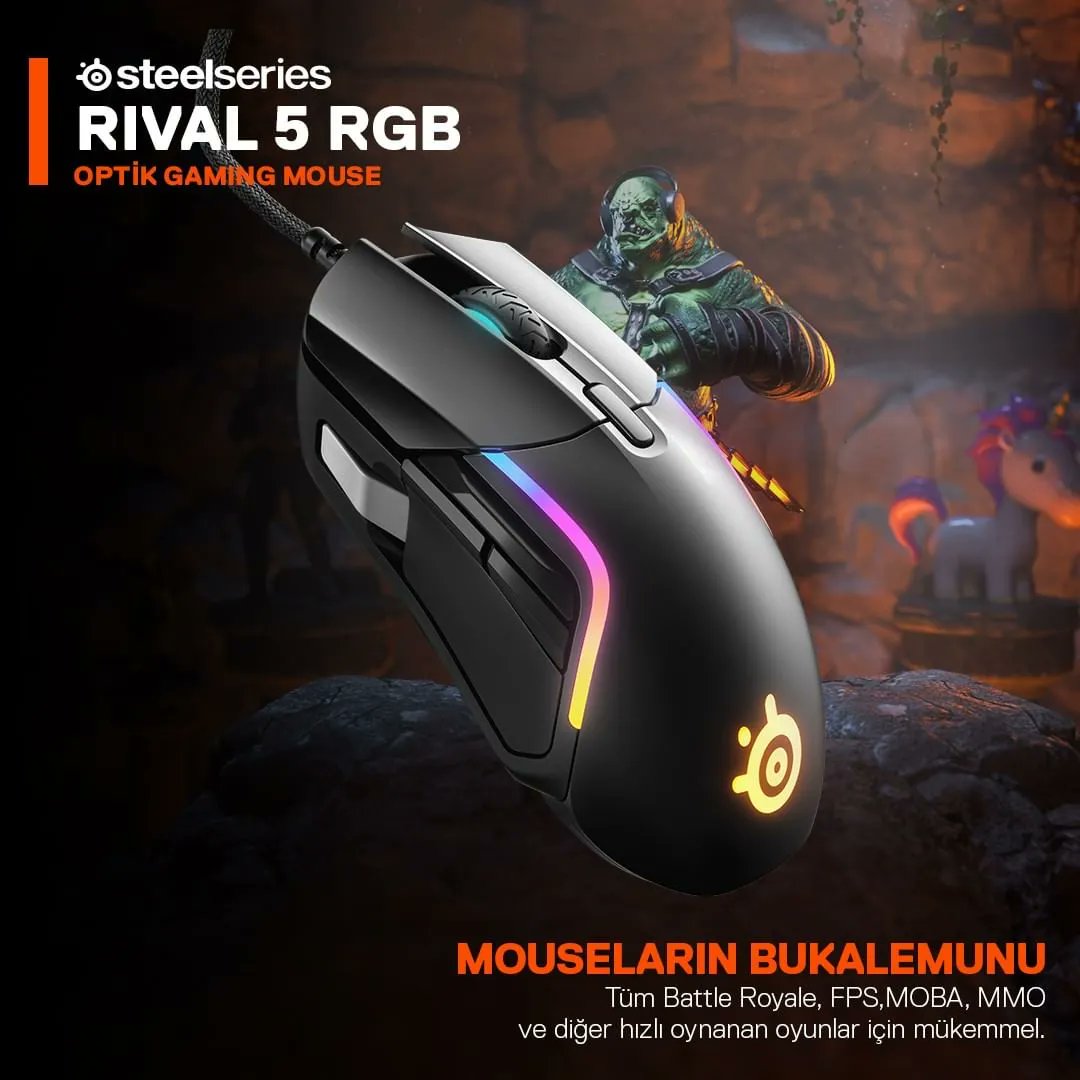 Rival 5, tüm Battle Royale, FPS, MOBA, MMO ve diğer hızlı oyunlar için mükemmel bir tercih. 👏 Sen Rival 5 ile hangi oyunları oynuyorsun? 🤔

#Rival5 #SteelSeries #SteelSeriesTR