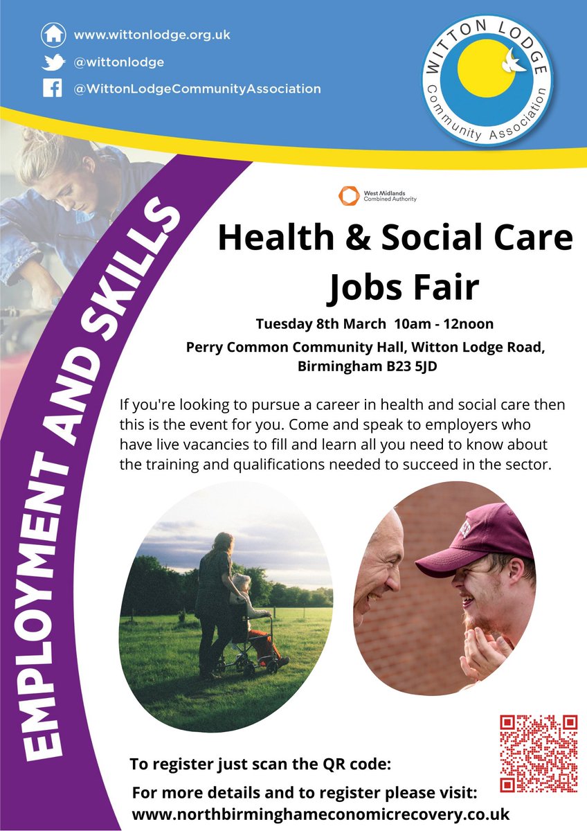 Want a #career in #Health and #SocialCare? Our #jobsfair will give you the opportunity to talk to #employers and find out what it takes to succeed in the #industry. Join us a week tomorrow and you could make your job dreams come true <a href="/BhamCityCouncil/">Birmingham City Council</a> @JCPinBirmingham <a href="/BVSC/">Birmingham Voluntary Service Council</a>