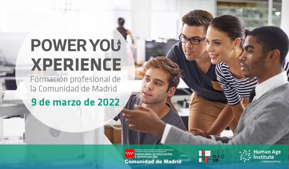 El 9 de marzo nos vemos en #PowerYouXperience  organizado por @HumanAgeInsES para alumnado de FP en <a href="/ComunidadMadrid/">Comunidad de Madrid</a>. Evento para acercar los retos del Futuro del Empleo así como las competencias y habilidades más demandadas en un contexto de transformación digital @carmelafol