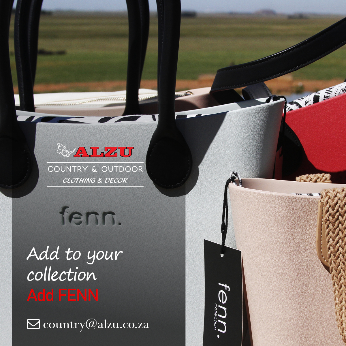 FENN BAGS – “The most wanted handbag collection on the block”-FENN
           Our widest range of Fenn bags only at Country &amp; Outdoor.
#alzu #alzupetroport #travelling #krugerpark #middelburg #roadtrips #nature #safari