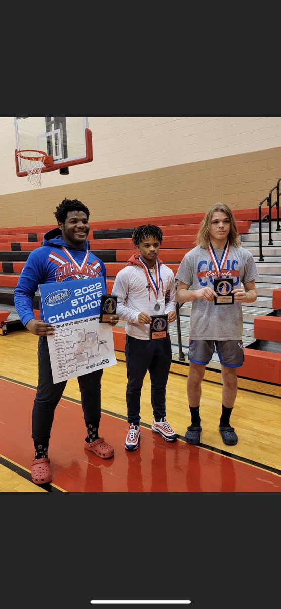 AJ Harvey State Champion, JaRi Campbell State Runner-Up, Mason Kellett 7Th in the State. Proud of these Colonels!