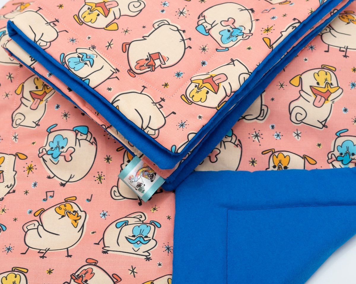 These super cute <a href="/Inkpug/">Inkpug</a> fabric stroller blankies are in the Etsy shop along with lots of other cute blankies and BOBO Bones (bone shaped pillows for your dogs to snooze with inspired by our Bodie) Check them out at blindbutnot.etsy.com Really great for gift!!!! #pugs #puglife