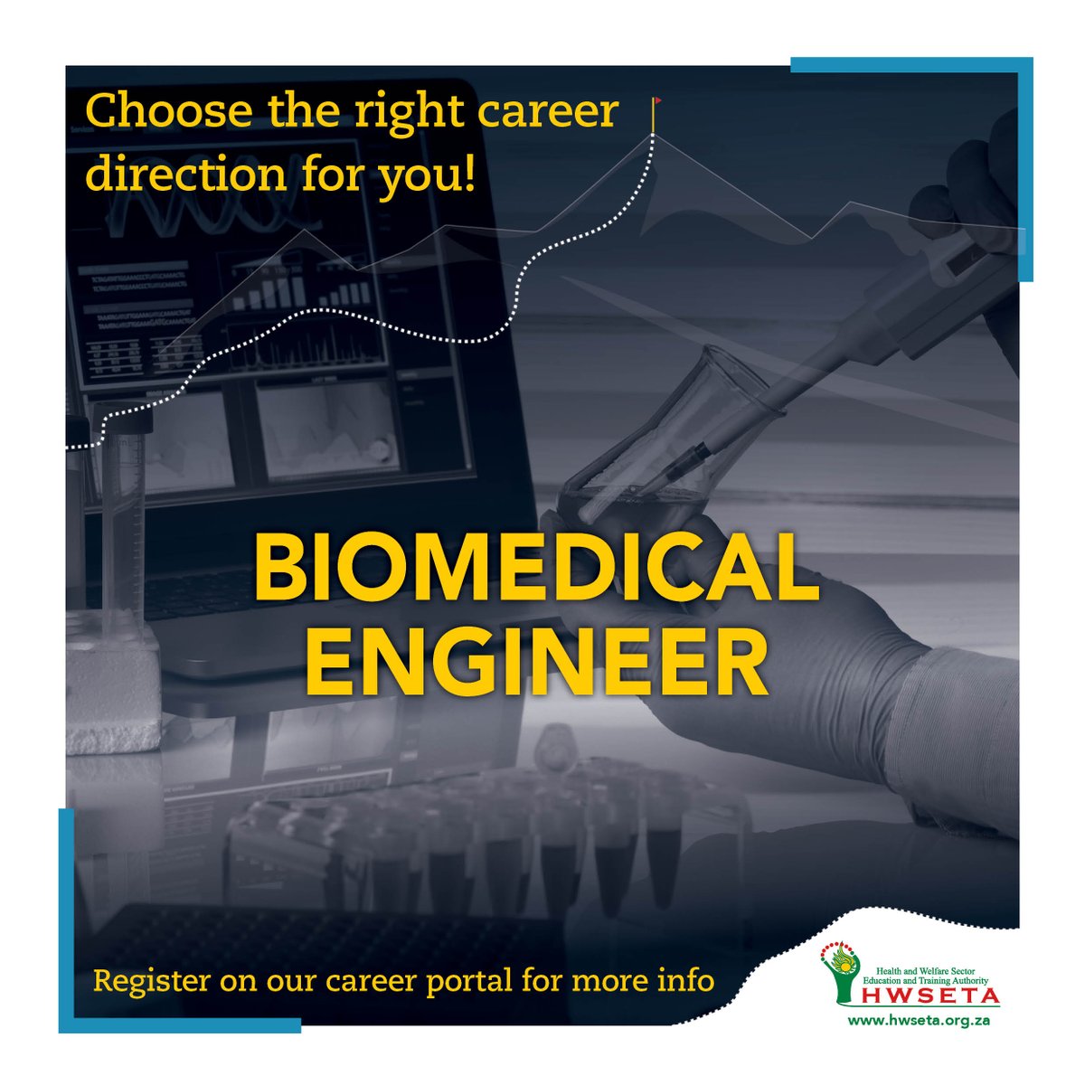 HWSETA_SA's tweet photo. This week we go down Biomedical engineer lane.
Visit our career portal at https://t.co/dmDZlaDkQr to see what a biomedical engineer does and what requirements are needed in order to get into this field of study
#CareerGuidance #TakeYourNextStep #StartYourJourney https://t.co/Qo8BzQDwef