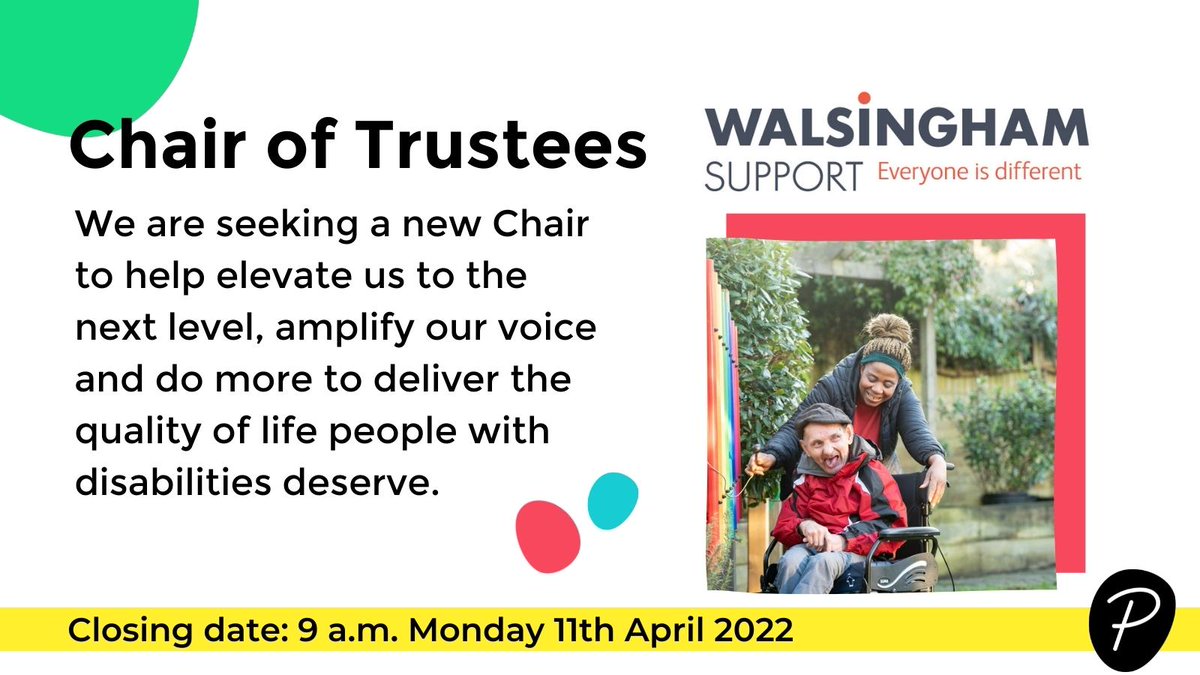 PeridotPartners's tweet photo. 📢 NEW ROLE | Chair of Trustees 

Take on the chance to represent @walsinghamuk &amp; use your experience in the #health or #socialcare field to guide the organisation in the delivery of their strategy.
. 
Apply➡️ https://t.co/of70NVlzkA https://t.co/k6EynyEyEn