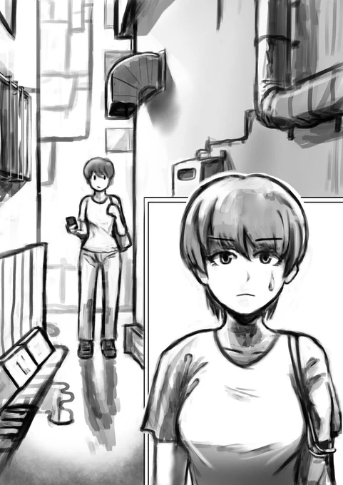 [R-18] 祀られる場所(1) #漫画 #モノクロ #路地裏 #触手 #クリ責め https://t.co/urxe6fRg4l 