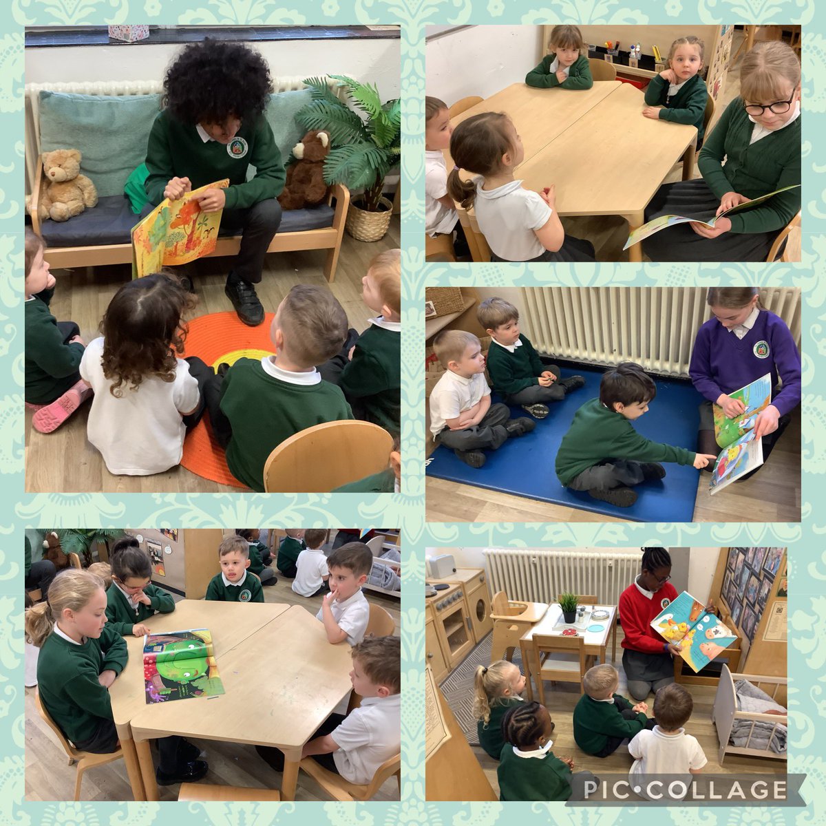 Nursery have had a lovely treat this afternoon, our school librarians have come to read us a story! 📚 @StJosephStBede #sjsbEnglish #sjsbReading