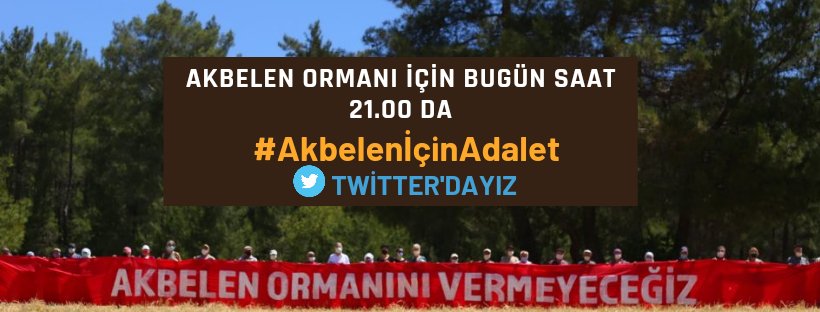 Akbelen Ormanları yok olmasın diye 7/24 nöbette olan doğa ve yaşam savunucularından bu akşam için dayanışma çağrısı.
‼‼21.00 da TWİTTER'dayız.‼‼
