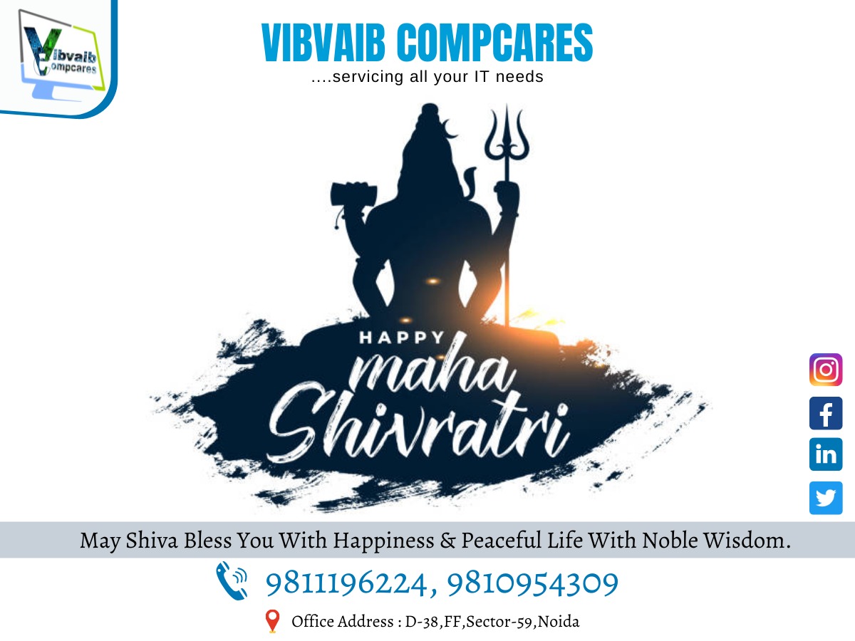 Wishing You all a Very Happy Maha Shivratri!
=
Lord Shiva will shower upon your happiness, joy, wealth, luck, and prosperity.

On One call +91 9811196224 and your laptop is repaired. Our services at your Doorsteps
*
#mahashivratri #laptoprepairing #pcrepairing #cleaning