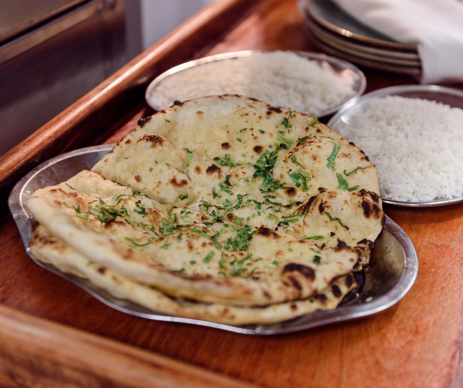 Naan Bread and Rice. The perfect partners for any curry!