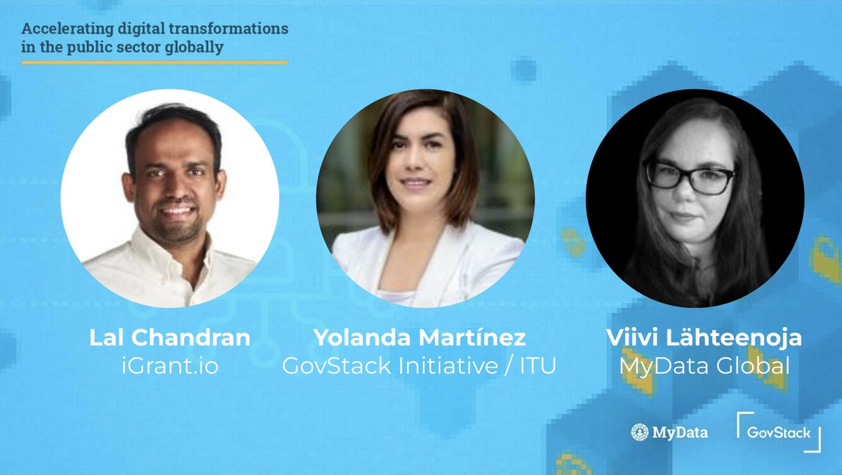 mydataorg's tweet photo. Join these excellent speakers and network of experts today at 3pm CET to find out more about the collaboration between @GovStackGlobal & @mydataorg on consent management & beyond. More info & registration at https://t.co/t78Ttlo9Tj https://t.co/aOqF9Q6WG1