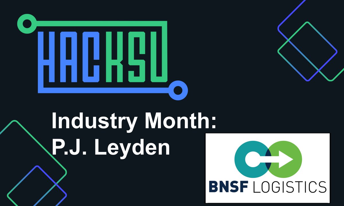 _hacksu's tweet image. Hey HacKSUers! This week for industry month we will have HacKSU alumnus P.J. Leyden coming in and talking about his job at BNSF Logistics! Attend virtually through Discord or come in person to Taylor Hall for pizza!