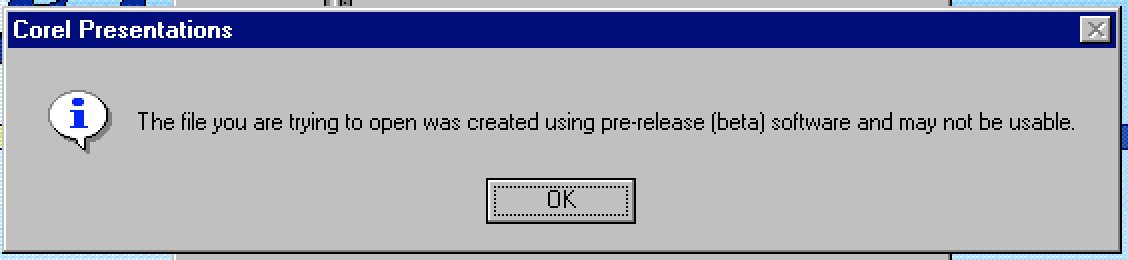 CHLThor's tweet image. Well this is fun. WordPerfect Presentations. #fileformats #digipres