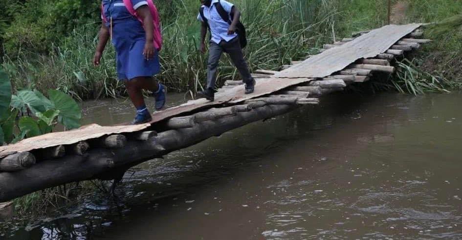 AdvoBarryRoux's tweet photo. A route that kids from a school in Mid Illovo, KwaZulu-Natal have to take daily. https://t.co/tEDeFjUOKd