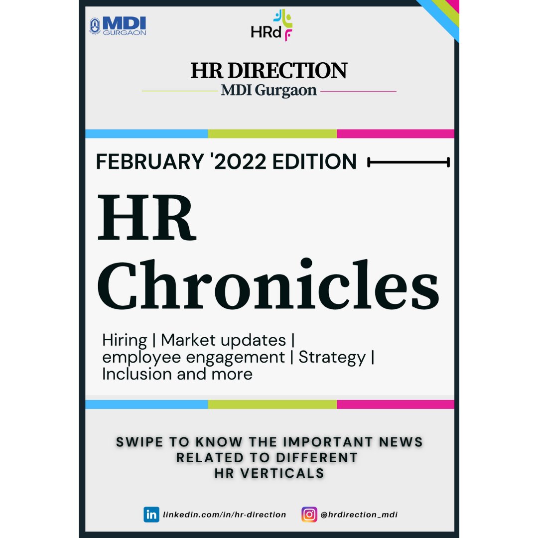 HRDirectionMDI's tweet photo. Been waiting a lot?

We are finally here with the HR Chronicles - Edition of February 2022!

Happy reading the latest from the domain of HR, from across the world!

#hr #management #newsletter https://t.co/k3BjpWWyTH