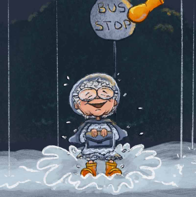 CayCreates's tweet image. Grandma puddle jumping. Character from my submission for the @SVSLearn Feb prompt.

There's a little kid inside each of us. Sometimes we're scared. Sometimes we have a lot of questions. And sometimes we just get to enjoy the little moments. 

#kidlitart

cayleencreates.com/2022/02/28/ril…