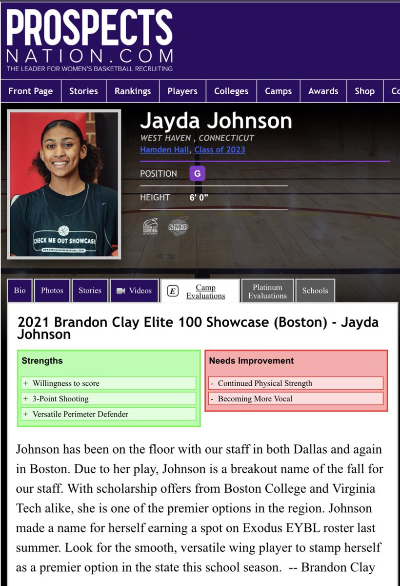 B r a n d o n C l a y (@brandonclaypsb) on Twitter photo ProspectsNation.com Direct Evaluations x Brandon Clay
‘23 W Jayda Johnson’s Player Card is LOADED with info.
Watch List
@EmmaOlausson_
<a href="/RayneDurant2/">Rayne Durant</a>
<a href="/Cam_Collins2/">Camryn Collins</a>
<a href="/GormleyAoibhe/">Aoibhe Gormley</a>
<a href="/bradburysoph/">Sophie Bradbury</a>
<a href="/gracemac2023/">gracemac2023</a>
@cravosa10
GET YOURS: prospectsnation.com/pn-direct @darthjayda23 ProspectsNation.com Direct Evaluations x Brandon Clay
‘23 W Jayda Johnson’s Player Card is LOADED with info.
Watch List
@EmmaOlausson_
<a href="/RayneDurant2/">Rayne Durant</a>
<a href="/Cam_Collins2/">Camryn Collins</a>
<a href="/GormleyAoibhe/">Aoibhe Gormley</a>
<a href="/bradburysoph/">Sophie Bradbury</a>
<a href="/gracemac2023/">gracemac2023</a>
@cravosa10
GET YOURS: prospectsnation.com/pn-direct @darthjayda23