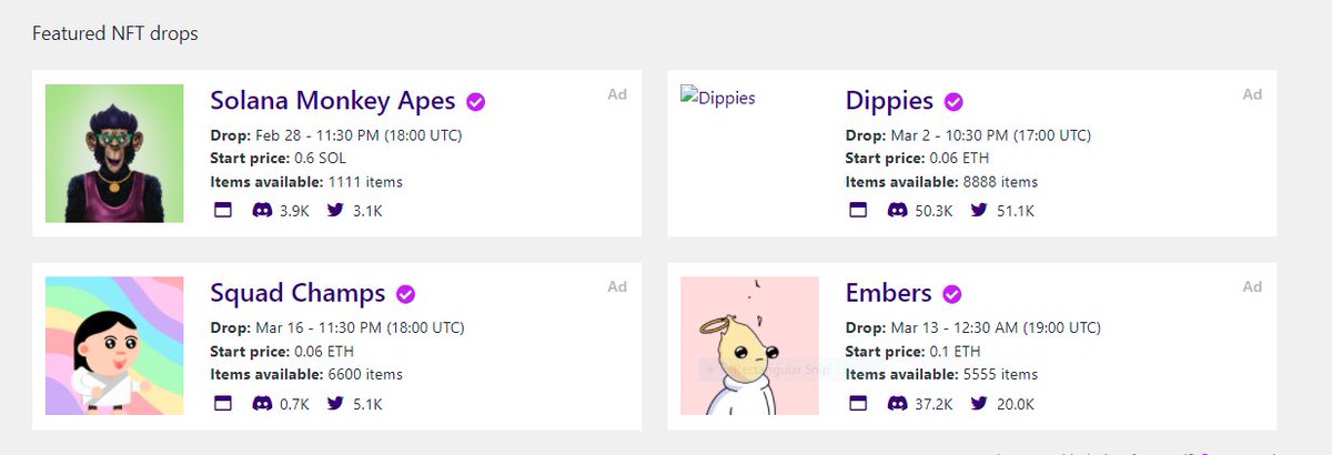 Our public Sale gets Featured on next drop .Going to Moon 🥰🥰
#solanamonkeyapes #SolanaNFTs #NFTs