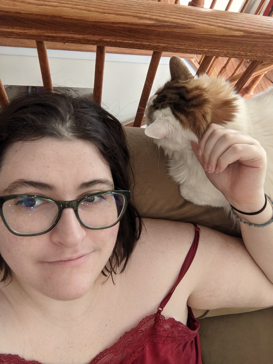 WalkingStunGun's tweet photo. //#Munday from ya resident Denki kinnie 

Bonus picture including the resident demon cat(that picture was taken right before he moved to bite my head again)

(They/He pls) https://t.co/tRzwlOfezy