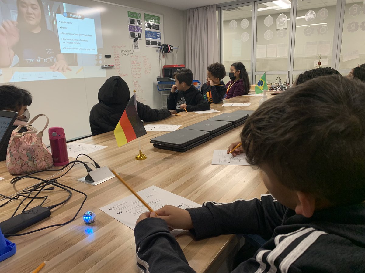 KeithK_TechCE's tweet photo. @MrsWilliams_CE learning what robots are, their parts, sensors, labeling a robot and then exploring the line following sensor. @Ozobot s are so fun. @HumbleISD_CE @ElizabethFagen @LuciSchulz1 #LightTheWay @HumbleISD_DDI https://t.co/tUiGA360GO