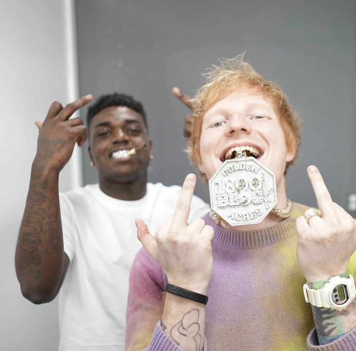 galactamelanin's tweet photo. ed sheeran and kodak link up https://t.co/0UAn7j6b0d