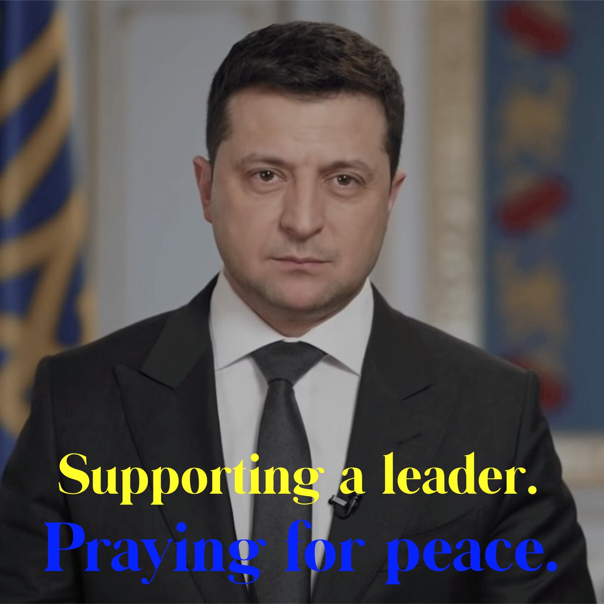 GriffingAndCo's tweet photo. The face of courage. The face of a leader. We stand with Volodymyr Zelensky and the Ukrainian people. #StayWithUkraine #SAVEUKRAINENOW https://t.co/JGKKOOdkVX